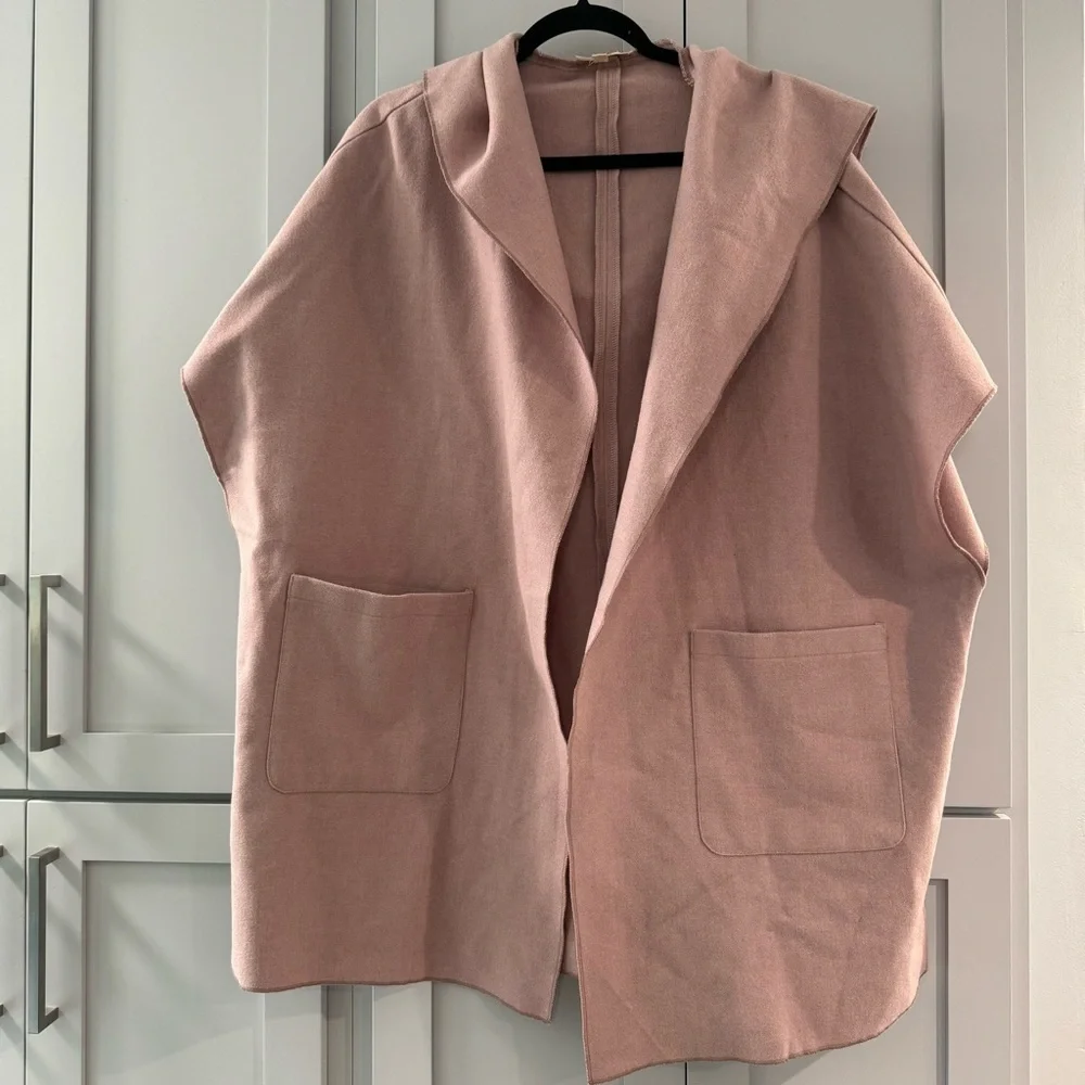 Mauve Listicle Oversized Hooded Cape Poncho Shacket Granny‎ Core